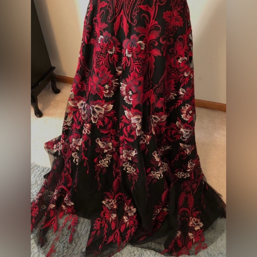 Basix Black Label Embroidered Ballgown Dress sz 2 NWT - Picture 6 of 11